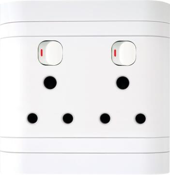 Lesco Socket 2x3 pin 4x4 white