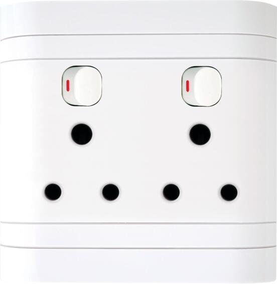 Lesco Socket 2x3 pin 4x4 white