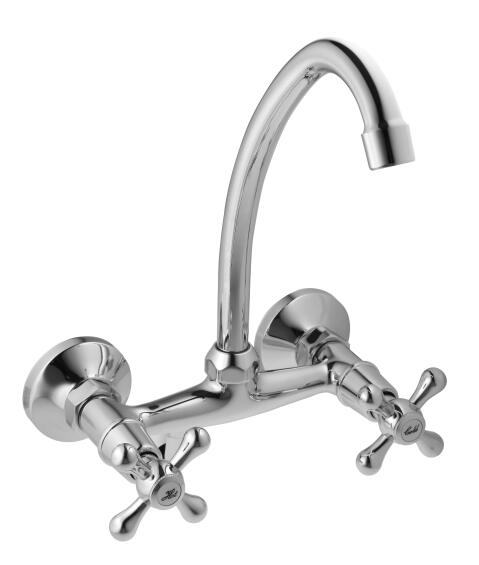 Triumph Kitchen Sink Mixer Tap Classico Wall Type Chrome H27.4Cm Spout Reach 19.8Cm