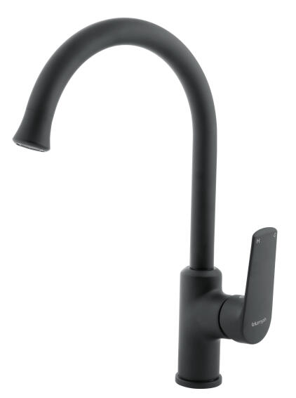 Triumph Kitchen Sink Mixer Tap Magnetite Single Lever Black H35Cm Spout Reach 22.5Cm
