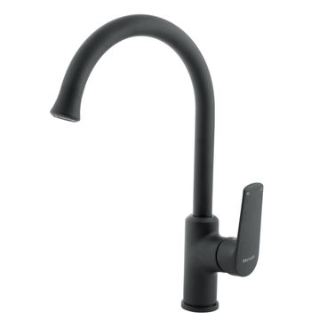 Triumph Kitchen Sink Mixer Tap Magnetite Single Lever Black H35Cm Spout Reach 22.5Cm