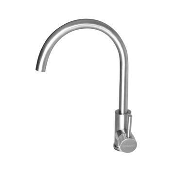 Umano Vincitore Kitchen Sink Mixer Tap Single Lever Stainless Steel H38cm Spout Reach 22cm
