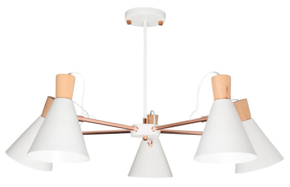 chandelier light metal wood white copper