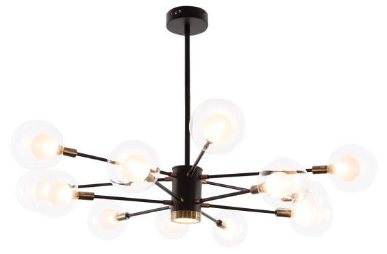 Chandelier metal BRIGHT STAR CH254/12 black gold 12 light G9 40W