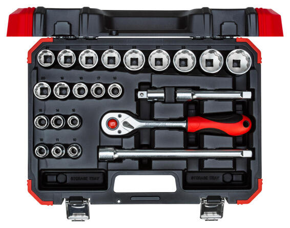 RED SOCKET GEDORE SET 3 8 6-24MM 26PCS