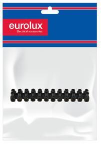 Eurolux Connector Strip 12 Way 5Amp Black