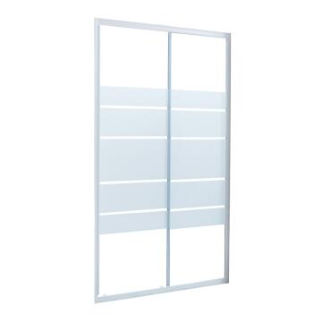 Shower door Essential white 2 panel sliding door with 4mm printed glass 120x185cm