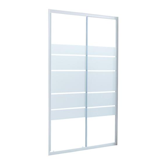 Shower Door Single Slider Essential White with Privacy Glass 120x185cm