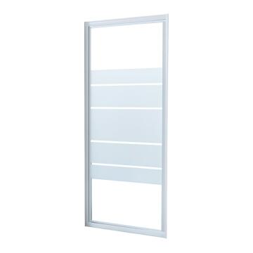 Shower Door Pivot Essential White with Privacy Glass 80x185cm