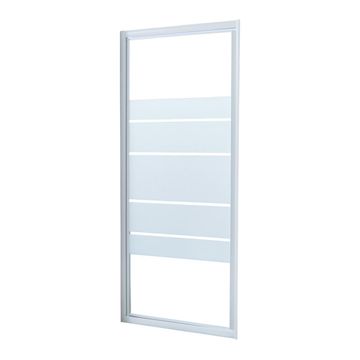Sensea Essential Shower Door Pivot White with Privacy Glass W80cmxH185cm