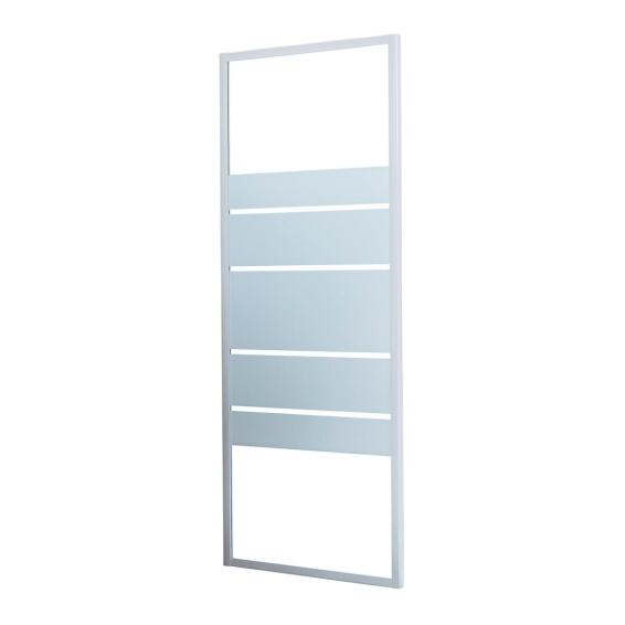 Sensea Essential Shower Fixed Panel White with Privacy Glass 80x185cm