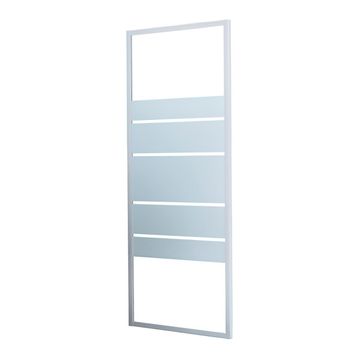 Sensea Essential Shower Fixed Panel White with Privacy Glass 80x185cm