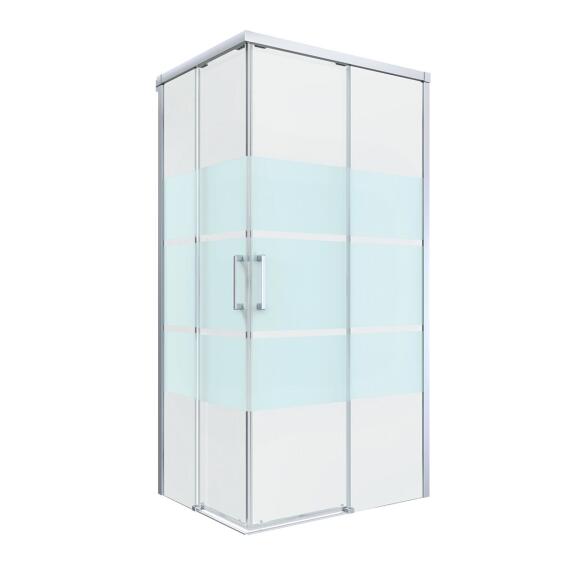 Sensea Remix Shower Door Corner Entry Rectangular Chrome With Privacy Glass W70cmxD90cmxH195cm