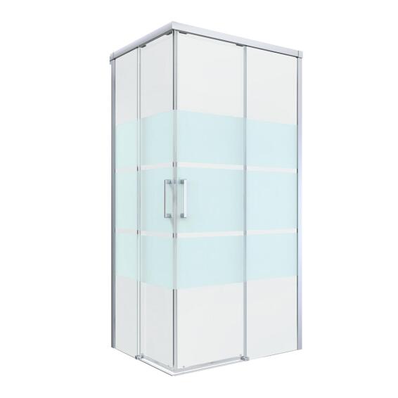 Shower door corner entry rectangular Remix chrome with clear glass 70x100x195cm