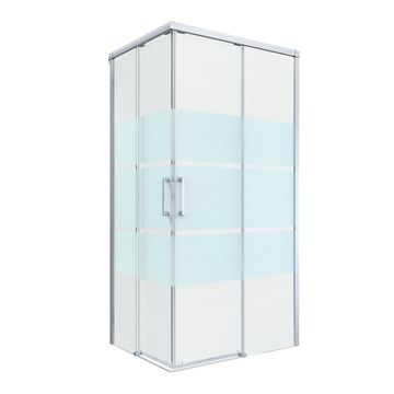 Shower door corner entry rectangular Remix chrome with clear glass 70x100x195cm