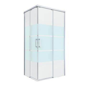 Sensea Remix Rectangular Shower Door Corner Entry Chrome With Privacy Glass W80cmxD100cmxH195cm