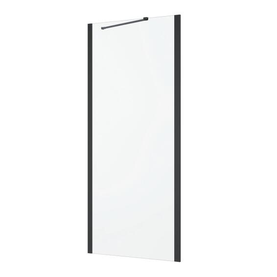 Shower Fixed Panel Remix Black with Clear Glass 80x195cm