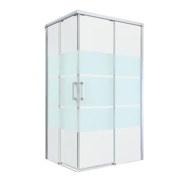 Shower door corner entry rectangular Remix chrome with privacy glass 80x120x195cm