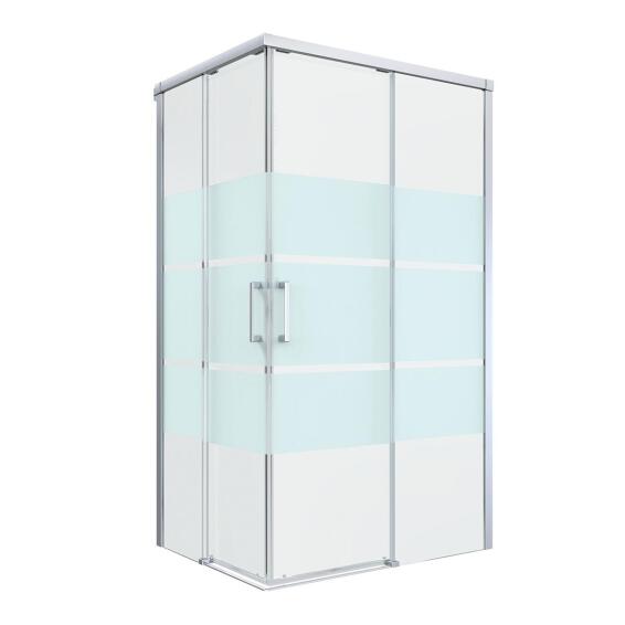 Shower door corner entry rectangular Remix chrome with privacy glass 80x120x195cm