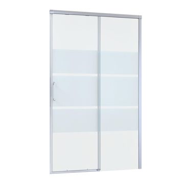 Sensea Remix Shower Door Single Slider Chrome with Privacy Glass W100cmxH195cm