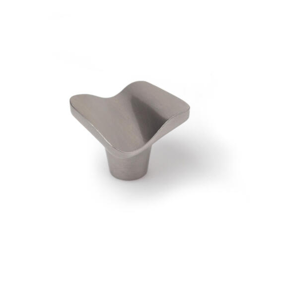 Cabinet knobs wave nickel brush finish 32x32mm 4pc rei