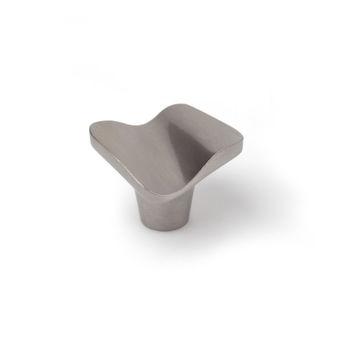 Cabinet knobs wave nickel brush finish 32x32mm 4pc rei