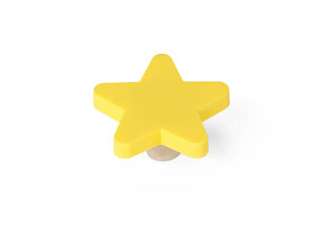 Cabinet knob rubber yellow star 48x47mm rei