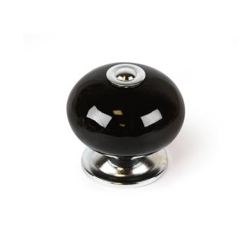 Cabinet knobs porcelain gray chrome finish 40mm 4pc rei