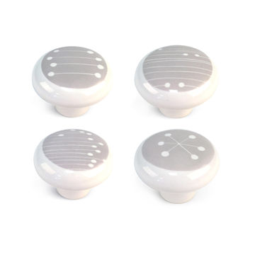 Cabinet knobs porcelain organic gray finish 39mm 4pc rei