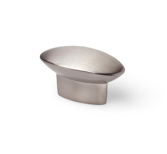 Cabinet knob zamak oval brushed nickel finish 41x19mm rei