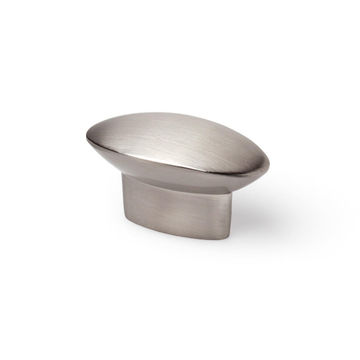 Cabinet knob zamak oval brushed nickel finish 41x19mm rei