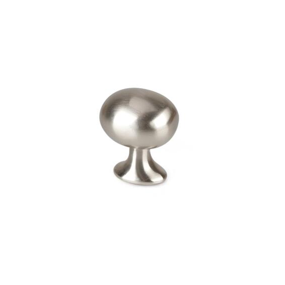 Cabinet knob oval brushed nickel finish 26x21mm rei