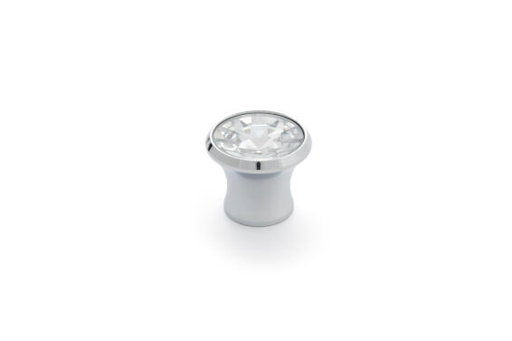 Cabinet knobs aluminium chrome glass finish 25mm 4pc rei