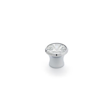 Cabinet knobs aluminium chrome glass finish 25mm 4pc rei