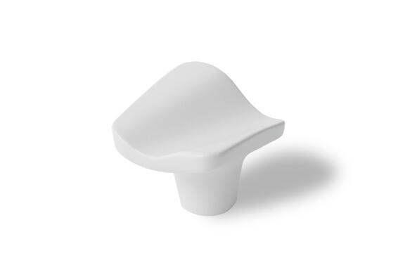 Cabinet knobs wave zamak white finish 32x32mm 4pc rei