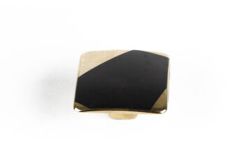 Cabinet knob black marble gold finish 37x37mm rei
