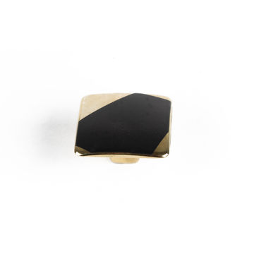 Cabinet knob black marble gold finish 37x37mm rei
