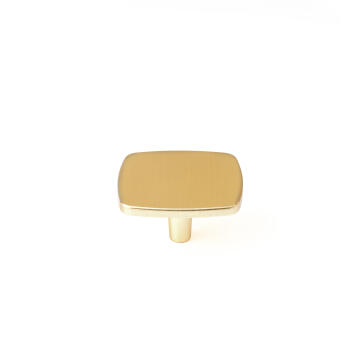 Cabinet knob square brass finish 42x42mm rei