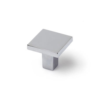 Cabinet knob zamak square chrome polished finish 30x30mm rei