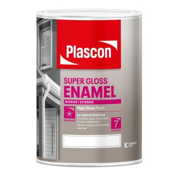 Enamel Paint Interior/Exterior High Gloss PLASCON Super White 5l