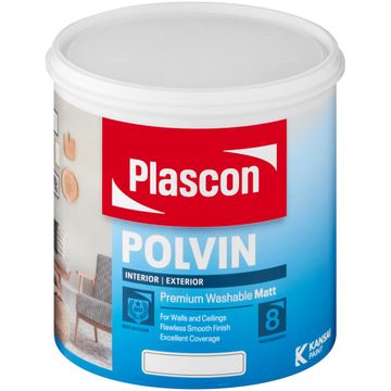 Plascon Polvin Super Acrylic Wall Paint  White 1 litre