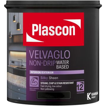 Plascon Velvaglo Non-Drip Waterbased Wall Paint Black 1L