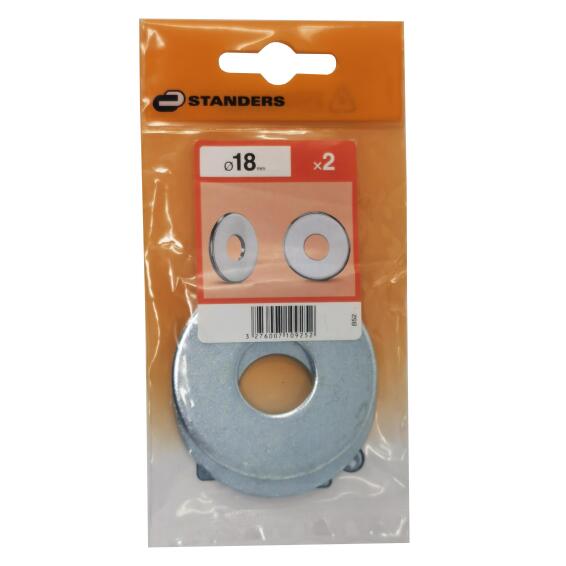 FLAT FENDER WASHER LARGE STEEL 18X 2P