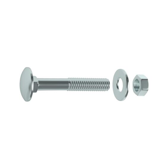 CARRIAGE BOLT NUT AND 1WASHER STL6X50 4P