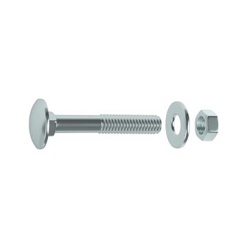 CARRIAGE BOLT NUT AND 1WASHER STL6X50 4P