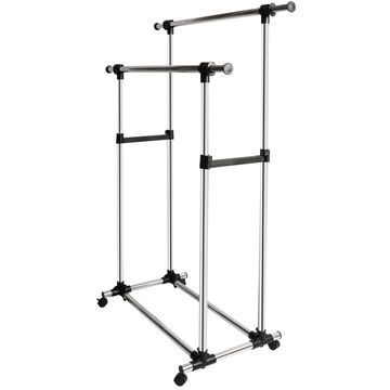 Spaceo duo double extendable clothes rail w86cmxd44cmxh97cm