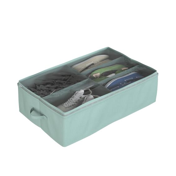 Spaceo lito underbed shoe storage box textile mint