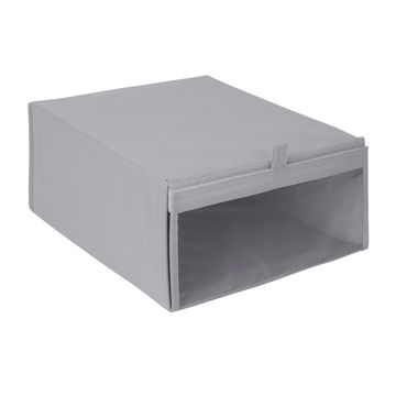 Spaceo balto shoe storage textile box grey w43cmxd35cmxh1cm