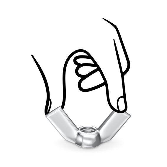 WING NUT STEEL 4.0 4MM 20P