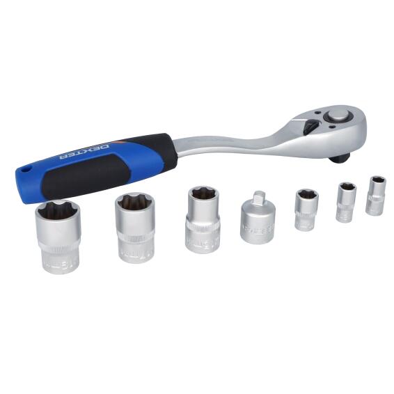 Socket Set + Adaptor DEXTER 6pc